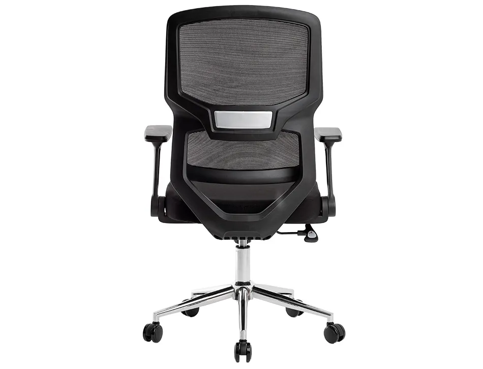 Fauteuil ergonomique q-connect lucca maille base metal chrome hauteur max 1090mm largeur 700mm prof 650mm coloris noir