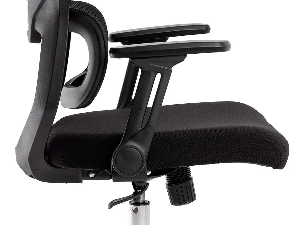 Fauteuil ergonomique q-connect lucca maille base metal chrome hauteur max 1090mm largeur 700mm prof 650mm coloris noir