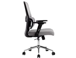 Fauteuil ergonomique q-connect lucca maille base metal chrome hauteur max 1090mm largeur 700mm prof 650mm gris et noir