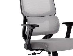 Fauteuil ergonomique q-connect lucca maille base metal chrome hauteur max 1090mm largeur 700mm prof 650mm gris et noir
