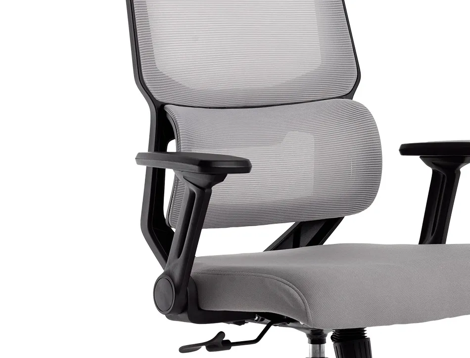 Fauteuil ergonomique q-connect lucca maille base metal chrome hauteur max 1090mm largeur 700mm prof 650mm gris et noir