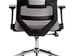 Fauteuil ergonomique q-connect lucca maille base metal chrome hauteur max 1090mm largeur 700mm prof 650mm gris et noir