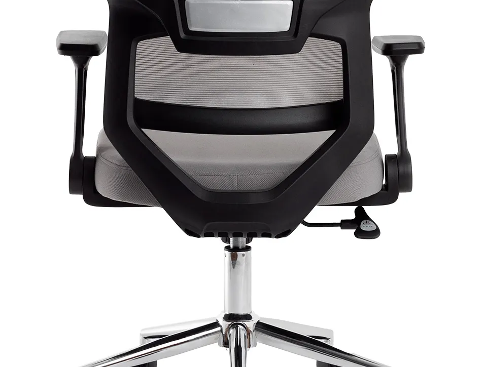 Fauteuil ergonomique q-connect lucca maille base metal chrome hauteur max 1090mm largeur 700mm prof 650mm gris et noir
