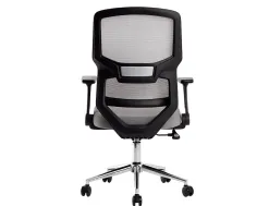 Fauteuil ergonomique q-connect lucca maille base metal chrome hauteur max 1090mm largeur 700mm prof 650mm gris et noir