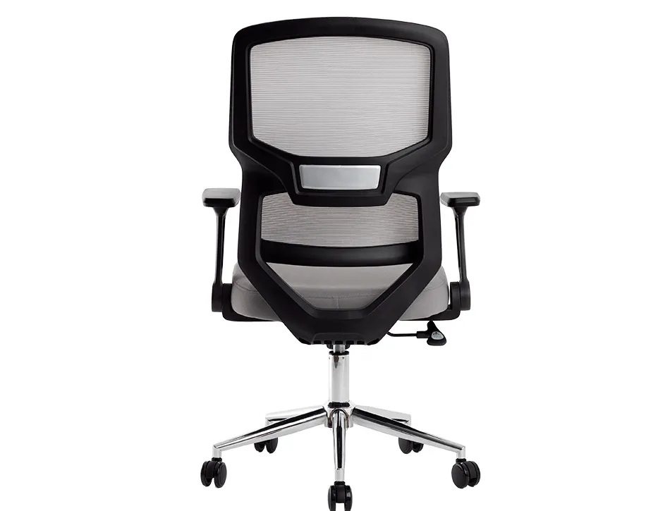 Fauteuil ergonomique q-connect lucca maille base metal chrome hauteur max 1090mm largeur 700mm prof 650mm gris et noir