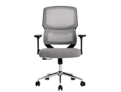 Fauteuil ergonomique q-connect lucca maille base metal chrome hauteur max 1090mm largeur 700mm prof 650mm gris et noir