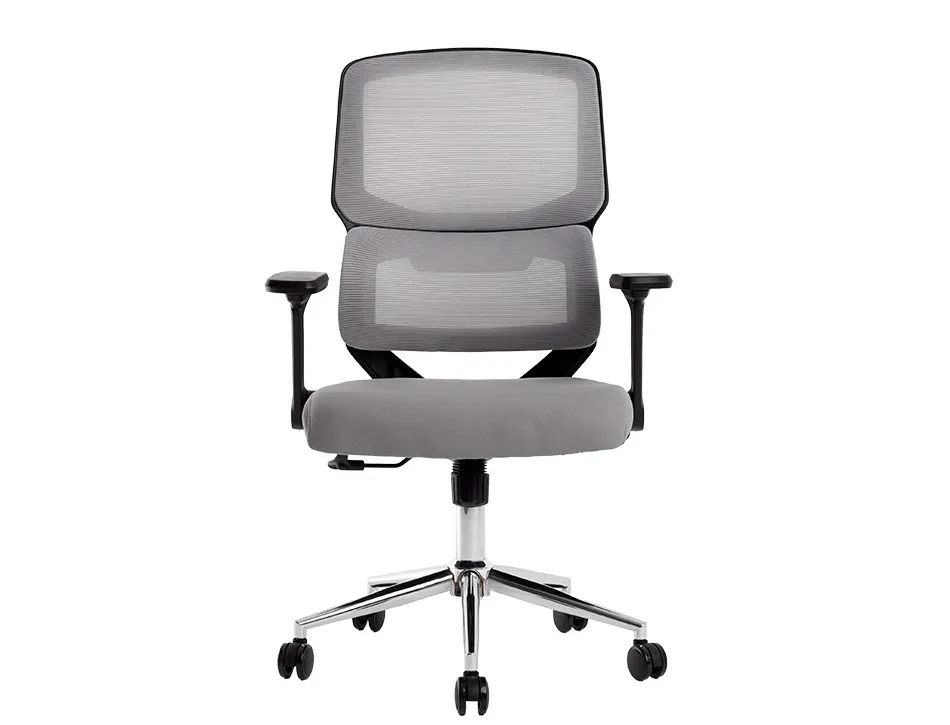 Fauteuil ergonomique q-connect lucca maille base metal chrome hauteur max 1090mm largeur 700mm prof 650mm gris et noir