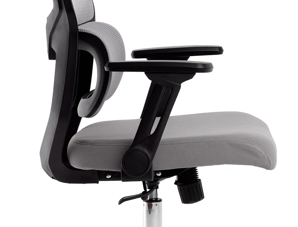 Fauteuil ergonomique q-connect lucca maille base metal chrome hauteur max 1090mm largeur 700mm prof 650mm gris et noir