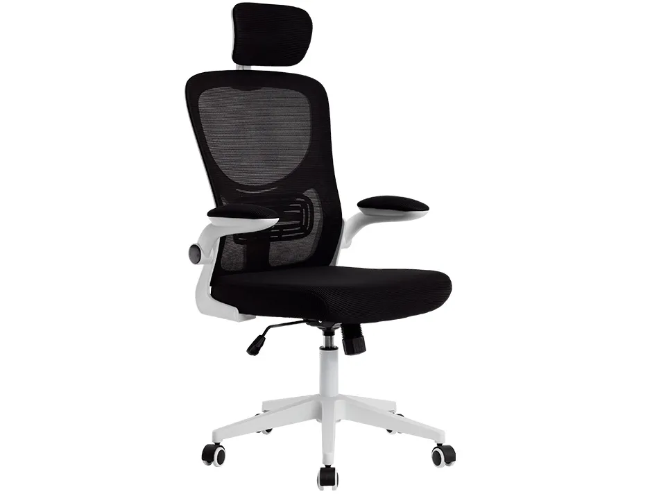 Fauteuil ergonomique q-connect palermo maille base nylon hauteur max 1300mm largeur 630mm prof 680mm noir et blanc