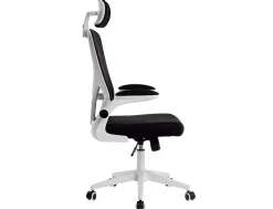 Fauteuil ergonomique q-connect palermo maille base nylon hauteur max 1300mm largeur 630mm prof 680mm noir et blanc