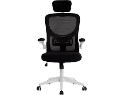 Fauteuil ergonomique q-connect palermo maille base nylon hauteur max 1300mm largeur 630mm prof 680mm noir et blanc