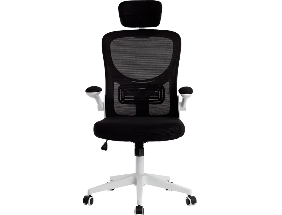 Fauteuil ergonomique q-connect palermo maille base nylon hauteur max 1300mm largeur 630mm prof 680mm noir et blanc