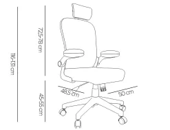 Fauteuil ergonomique q-connect palermo maille base nylon hauteur max 1300mm largeur 630mm prof 680mm coloris noir