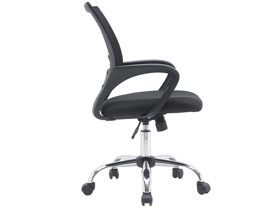 Fauteuil operateur q-connect siena maille base metal chrome hauteur max 1000mm largeur 560mm prof 570mm coloris noir