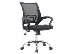 Fauteuil operateur q-connect siena maille base metal chrome hauteur max 1000mm largeur 560mm prof 570mm coloris noir