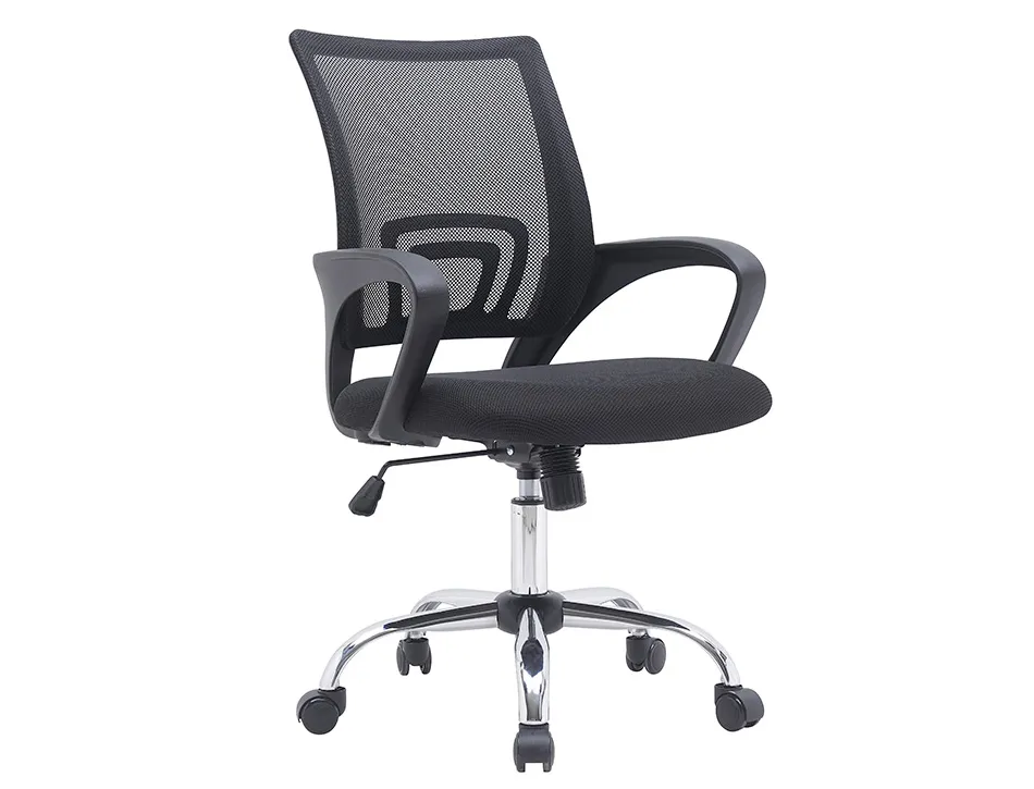 Fauteuil operateur q-connect siena maille base metal chrome hauteur max 1000mm largeur 560mm prof 570mm coloris noir