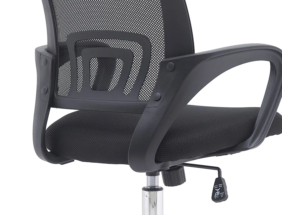Fauteuil operateur q-connect siena maille base metal chrome hauteur max 1000mm largeur 560mm prof 570mm coloris noir