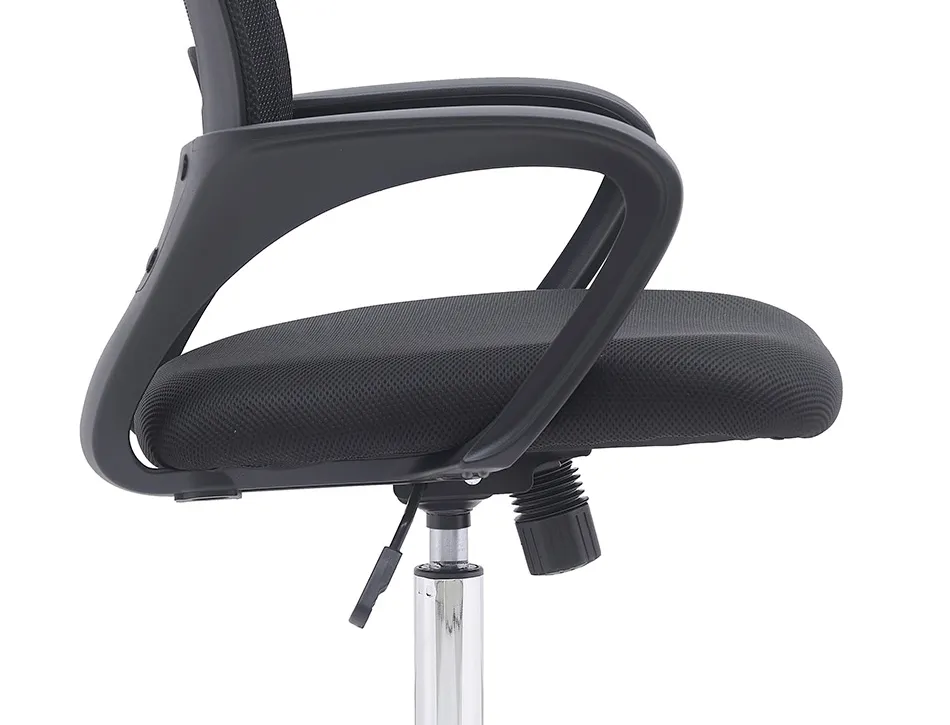 Fauteuil operateur q-connect siena maille base metal chrome hauteur max 1000mm largeur 560mm prof 570mm coloris noir