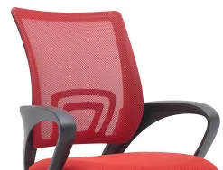 Fauteuil operateur q-connect siena maille base metal chrome hauteur max 1000mm largeur 560mm prof 570mm noir et rouge