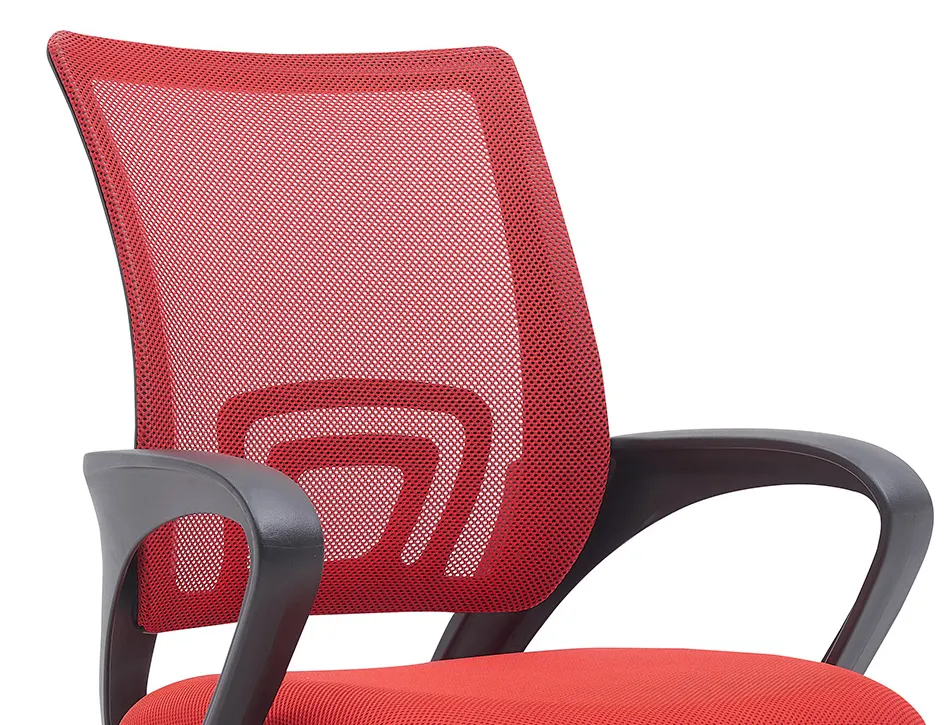 Fauteuil operateur q-connect siena maille base metal chrome hauteur max 1000mm largeur 560mm prof 570mm noir et rouge