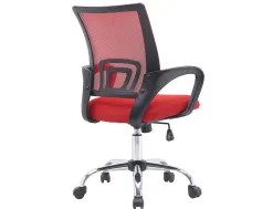 Fauteuil operateur q-connect siena maille base metal chrome hauteur max 1000mm largeur 560mm prof 570mm noir et rouge