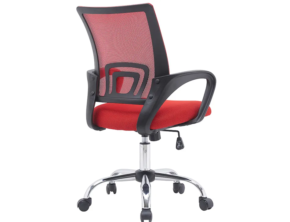 Fauteuil operateur q-connect siena maille base metal chrome hauteur max 1000mm largeur 560mm prof 570mm noir et rouge