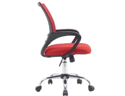 Fauteuil operateur q-connect siena maille base metal chrome hauteur max 1000mm largeur 560mm prof 570mm noir et rouge