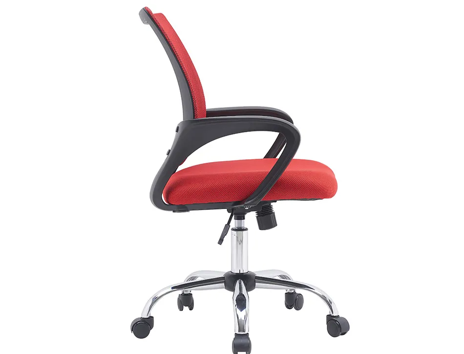 Fauteuil operateur q-connect siena maille base metal chrome hauteur max 1000mm largeur 560mm prof 570mm noir et rouge