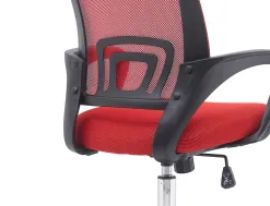 Fauteuil operateur q-connect siena maille base metal chrome hauteur max 1000mm largeur 560mm prof 570mm noir et rouge