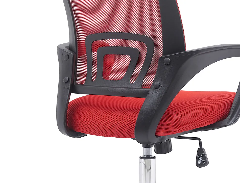 Fauteuil operateur q-connect siena maille base metal chrome hauteur max 1000mm largeur 560mm prof 570mm noir et rouge