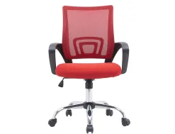 Fauteuil operateur q-connect siena maille base metal chrome hauteur max 1000mm largeur 560mm prof 570mm noir et rouge