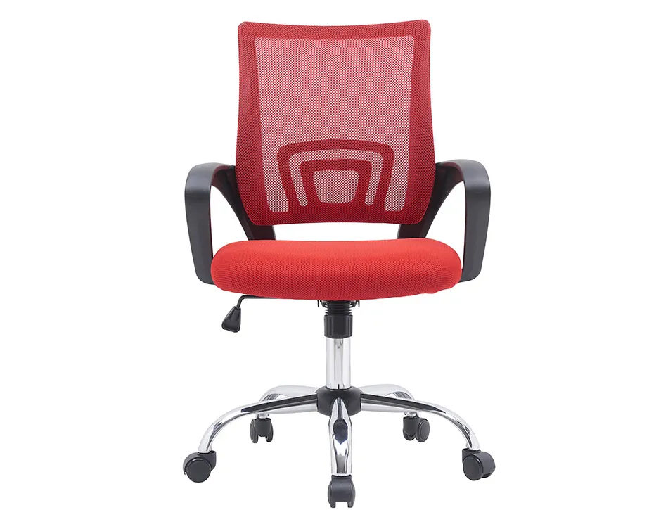 Fauteuil operateur q-connect siena maille base metal chrome hauteur max 1000mm largeur 560mm prof 570mm noir et rouge