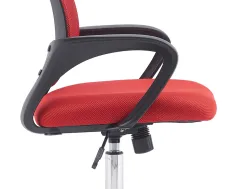 Fauteuil operateur q-connect siena maille base metal chrome hauteur max 1000mm largeur 560mm prof 570mm noir et rouge