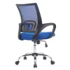 Fauteuil operateur q-connect siena maille base metal chrome hauteur max 1000mm largeur 560mm prof 570mm noir et bleu
