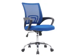 Fauteuil operateur q-connect siena maille base metal chrome hauteur max 1000mm largeur 560mm prof 570mm noir et bleu