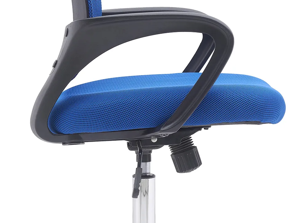 Fauteuil operateur q-connect siena maille base metal chrome hauteur max 1000mm largeur 560mm prof 570mm noir et bleu