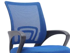 Fauteuil operateur q-connect siena maille base metal chrome hauteur max 1000mm largeur 560mm prof 570mm noir et bleu