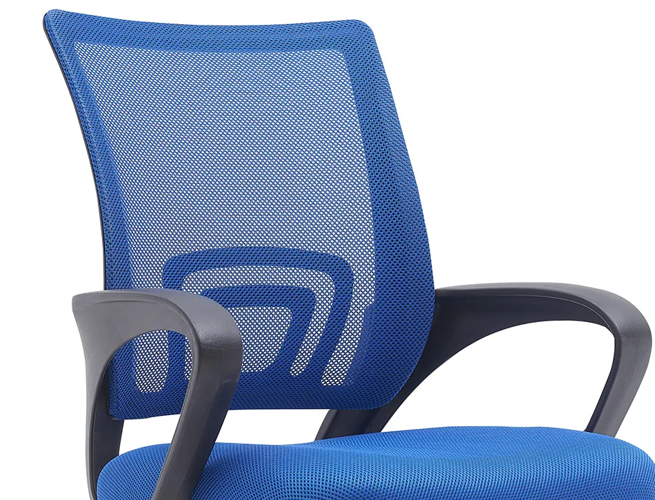 Fauteuil operateur q-connect siena maille base metal chrome hauteur max 1000mm largeur 560mm prof 570mm noir et bleu