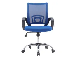 Fauteuil operateur q-connect siena maille base metal chrome hauteur max 1000mm largeur 560mm prof 570mm noir et bleu