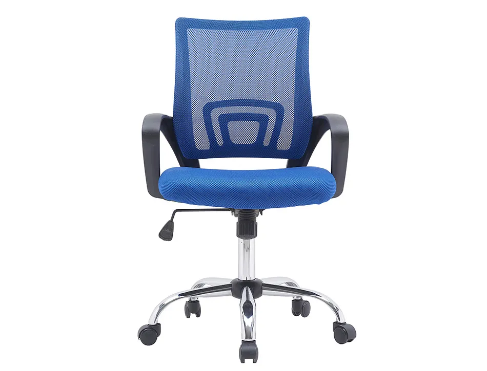 Fauteuil operateur q-connect siena maille base metal chrome hauteur max 1000mm largeur 560mm prof 570mm noir et bleu