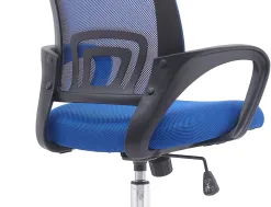 Fauteuil operateur q-connect siena maille base metal chrome hauteur max 1000mm largeur 560mm prof 570mm noir et bleu