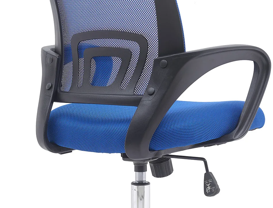 Fauteuil operateur q-connect siena maille base metal chrome hauteur max 1000mm largeur 560mm prof 570mm noir et bleu