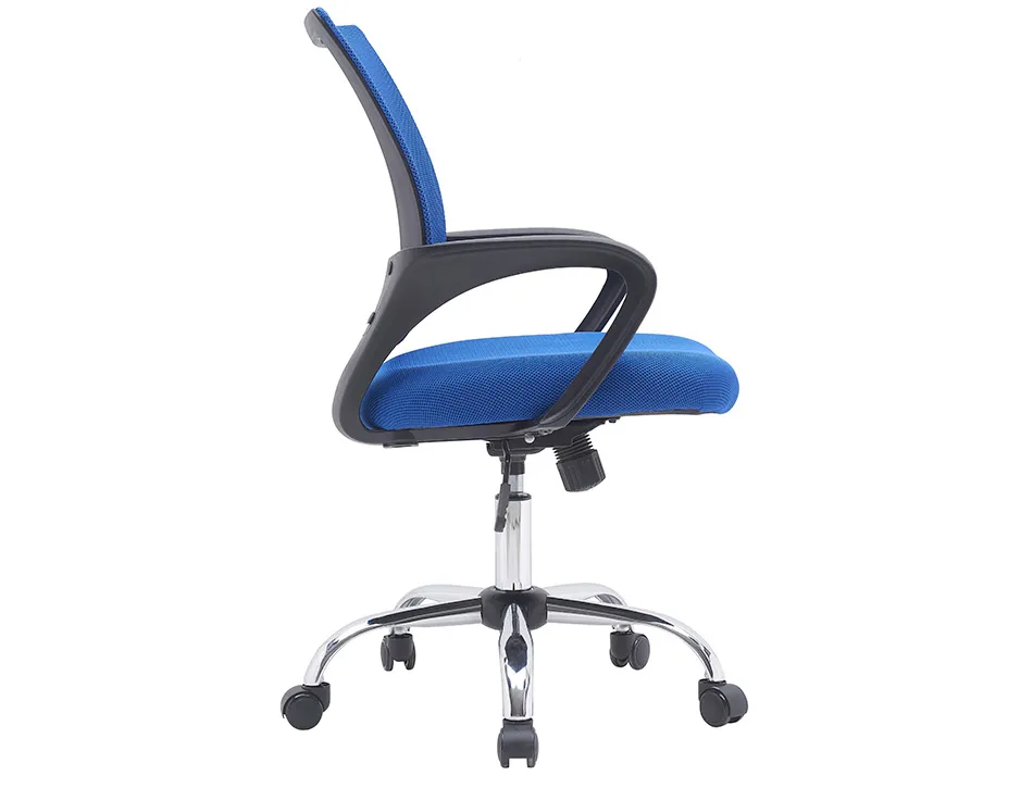 Fauteuil operateur q-connect siena maille base metal chrome hauteur max 1000mm largeur 560mm prof 570mm noir et bleu