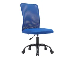 Fauteuil operateur q-connect parma maille base metal sans accoudoirs hauteur max 990mm largeur 480mm prof 590mm bleu