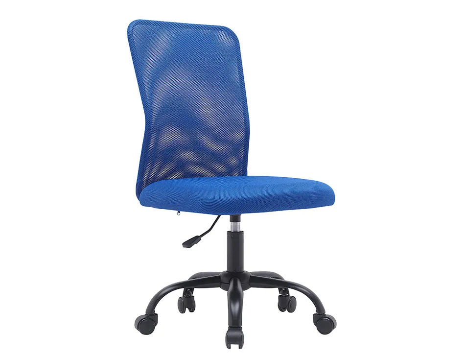 Fauteuil operateur q-connect parma maille base metal sans accoudoirs hauteur max 990mm largeur 480mm prof 590mm bleu