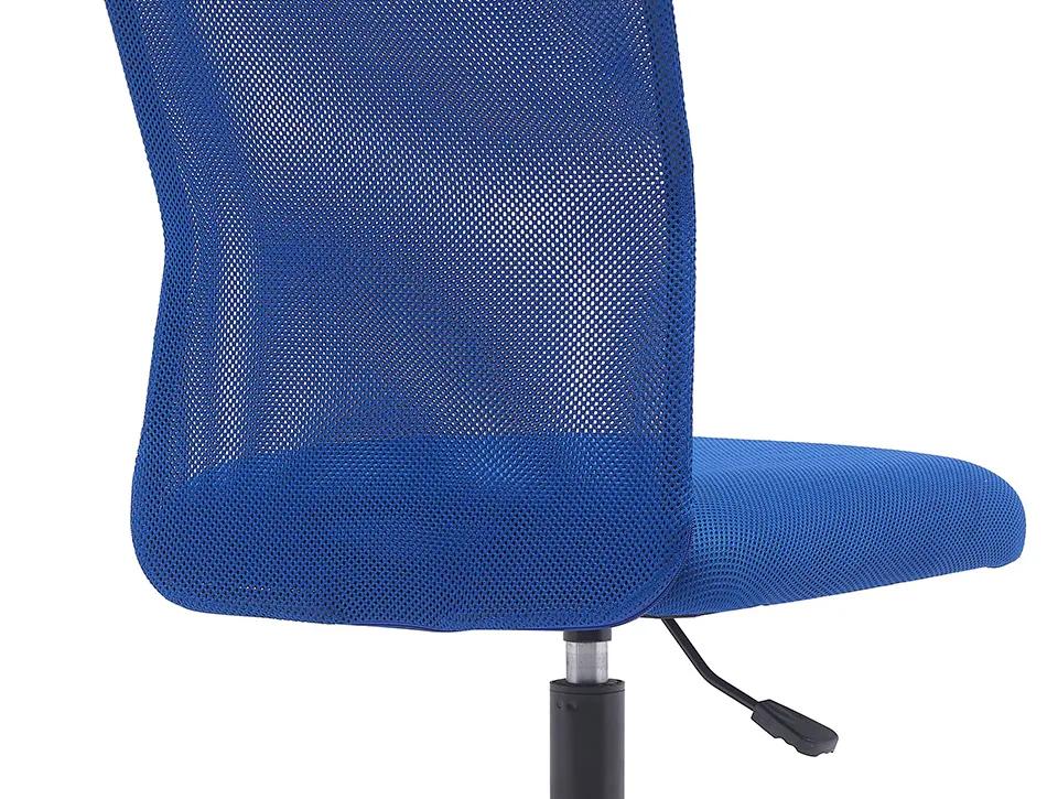 Fauteuil operateur q-connect parma maille base metal sans accoudoirs hauteur max 990mm largeur 480mm prof 590mm bleu