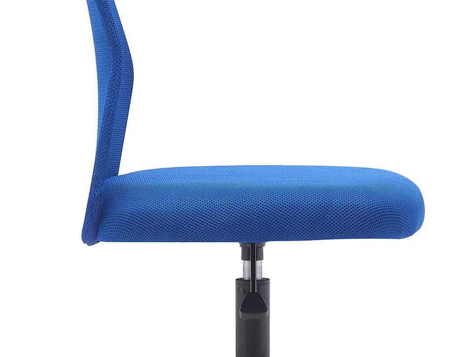 Fauteuil operateur q-connect parma maille base metal sans accoudoirs hauteur max 990mm largeur 480mm prof 590mm bleu
