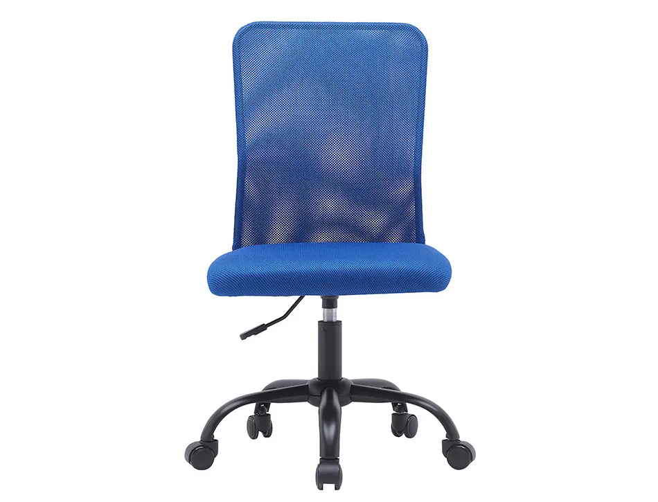 Fauteuil operateur q-connect parma maille base metal sans accoudoirs hauteur max 990mm largeur 480mm prof 590mm bleu
