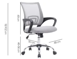 Fauteuil operateur q-connect siena maille base metal chrome hauteur max 1000mm largeur 560mm prof 570mm blanc et gris