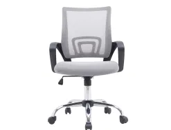 Fauteuil operateur q-connect siena maille base metal chrome hauteur max 1000mm largeur 560mm prof 570mm blanc et gris